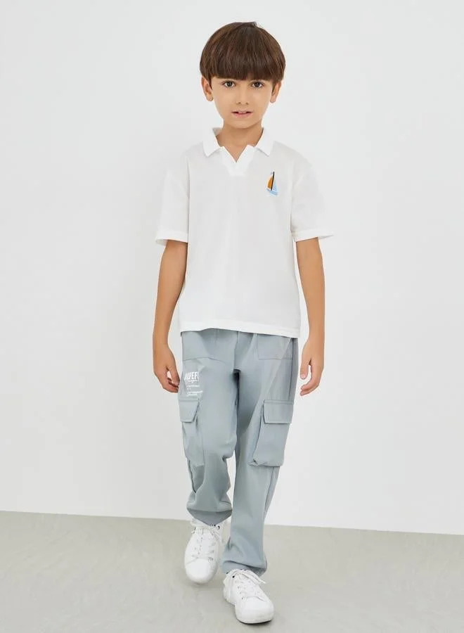 Styli Embroidered Polo Neck Short Sleeve T-Shirt